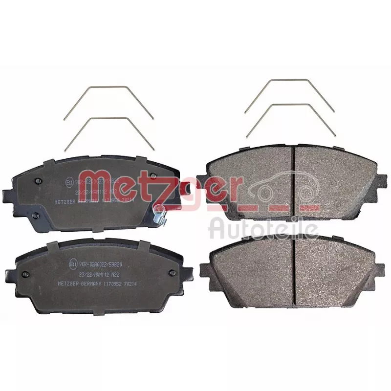 Jeu de 4 plaquettes de frein avant METZGER 1170952