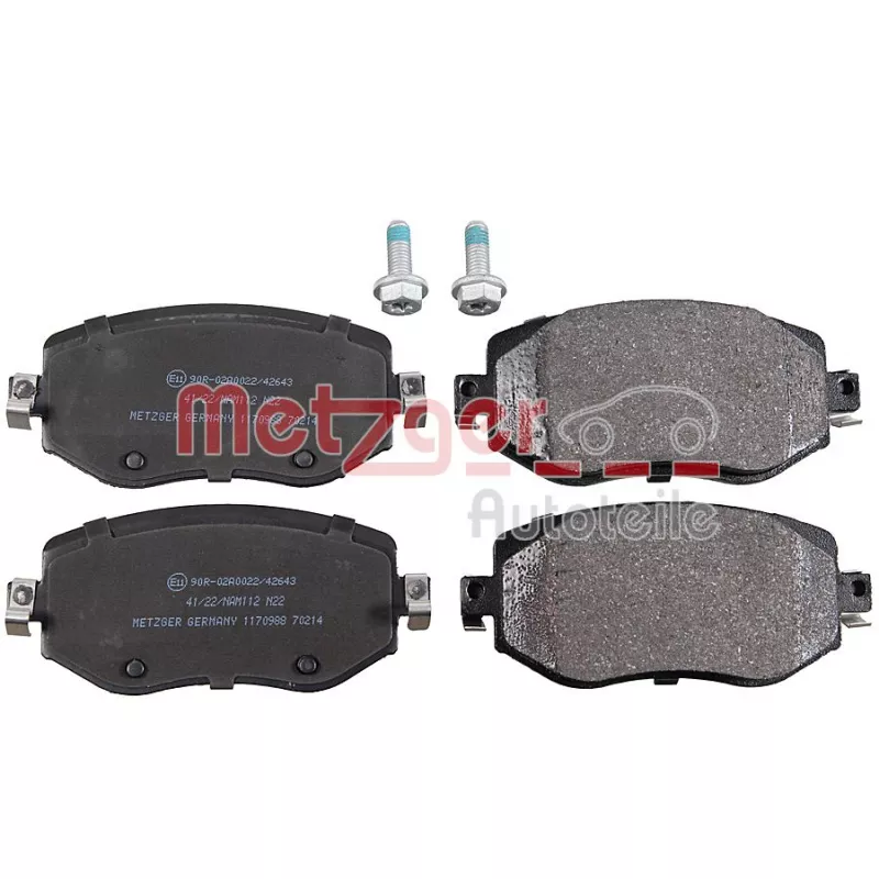 Jeu de 4 plaquettes de frein avant METZGER 1170988