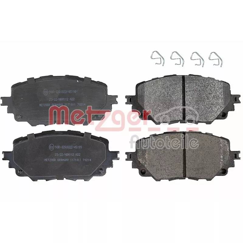 Jeu de 4 plaquettes de frein avant METZGER 1171011