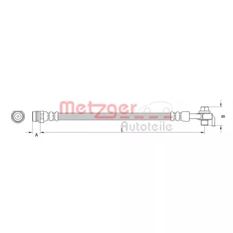 Flexible de frein arrière gauche METZGER 4110800
