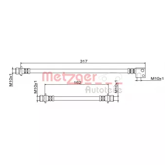 Flexible de frein arrière gauche METZGER 4111862