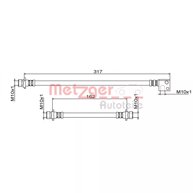Flexible de frein arrière gauche METZGER 4111862