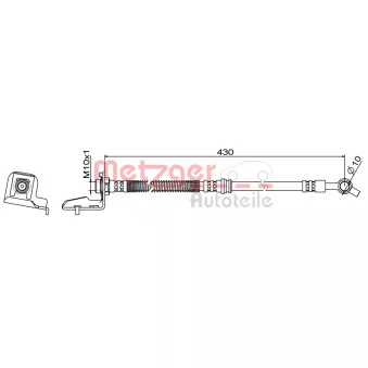 Flexible de frein avant gauche METZGER 4111865