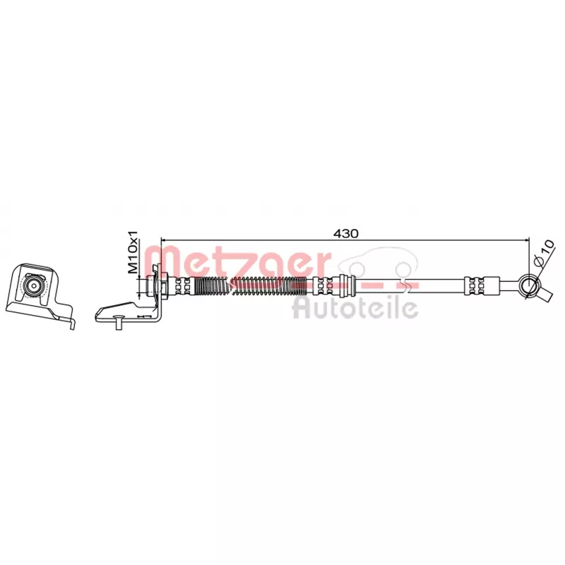 Flexible de frein avant gauche METZGER 4111865
