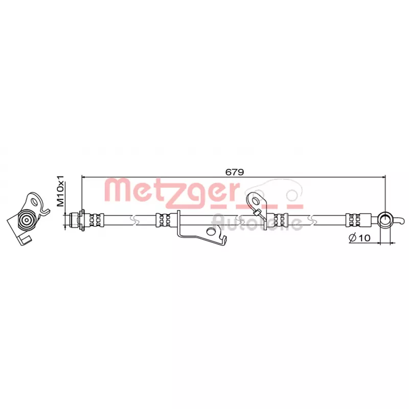 Flexible de frein avant droit METZGER 4111887