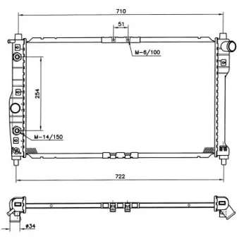 Radiateur, refroidissement du moteur NRF 53254