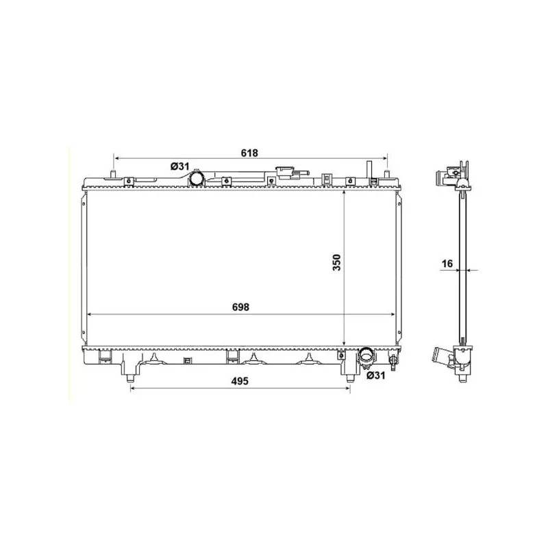 Radiateur, refroidissement du moteur NRF 53344