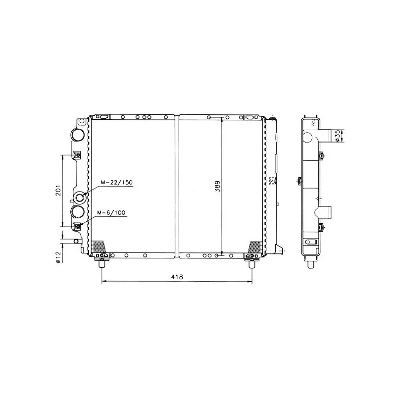 Radiateur, refroidissement du moteur NRF 58002