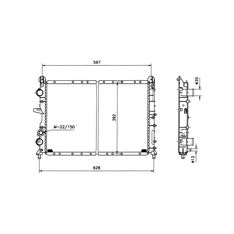Radiateur, refroidissement du moteur NRF 58124