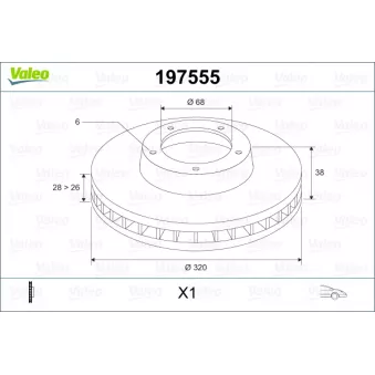 Jeu de 2 disques de frein avant VALEO 197555