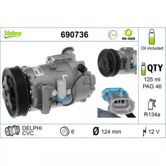 Compresseur, climatisation VALEO 690736