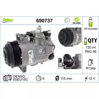 Compresseur, climatisation VALEO 690737