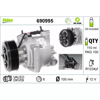 Compresseur, climatisation VALEO 690995