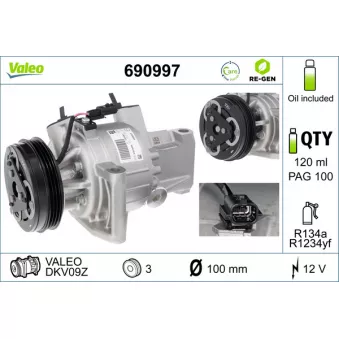 Compresseur, climatisation VALEO 690997