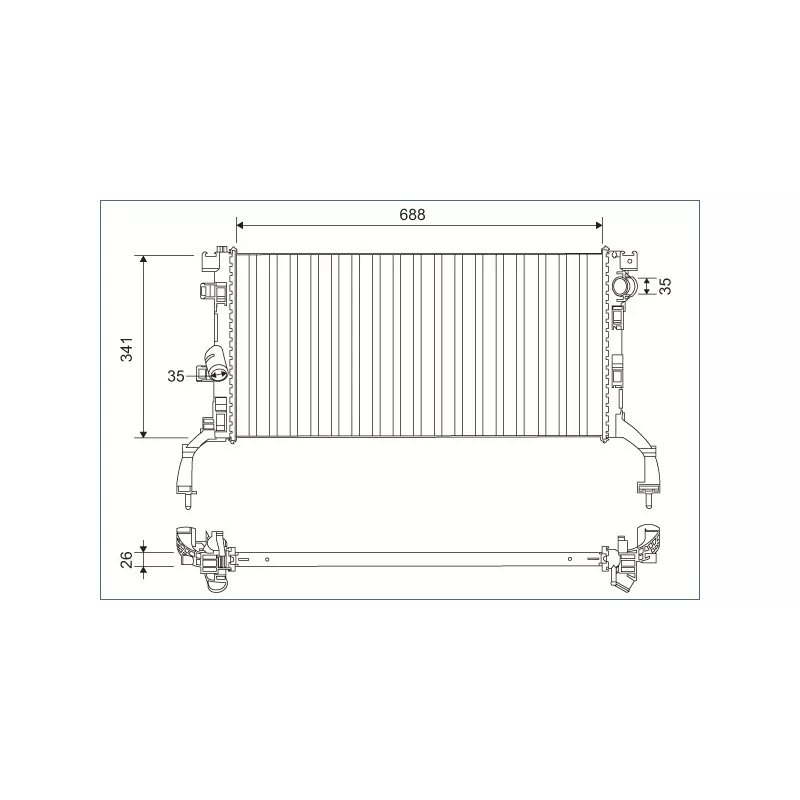 Radiateur, refroidissement du moteur VALEO 701159