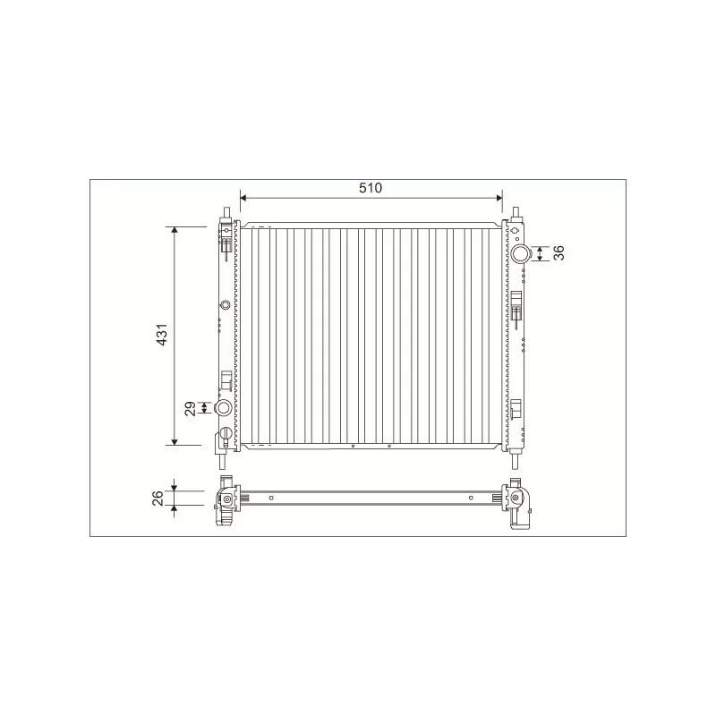 Radiateur, refroidissement du moteur VALEO 701160
