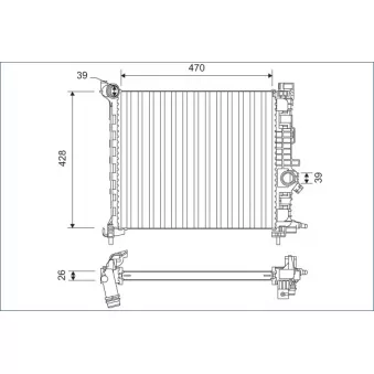 Radiateur, refroidissement du moteur VALEO 701166