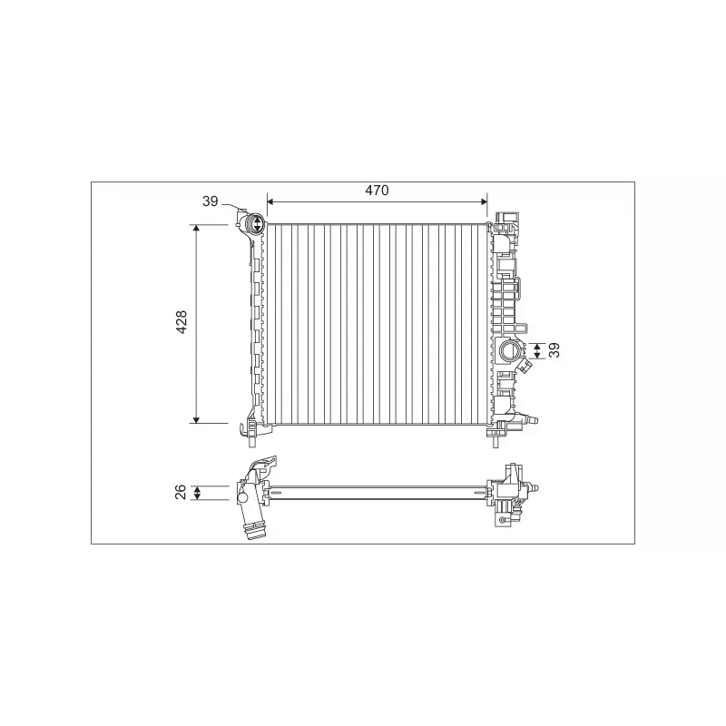 Radiateur, refroidissement du moteur VALEO 701166