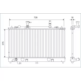 Radiateur, refroidissement du moteur VALEO 701168