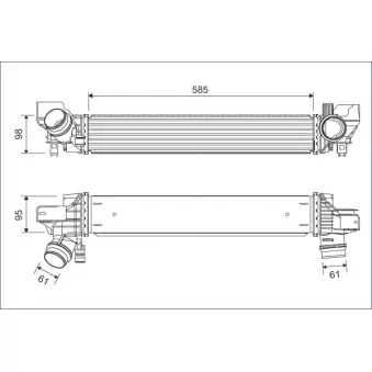 Intercooler, échangeur VALEO 822932