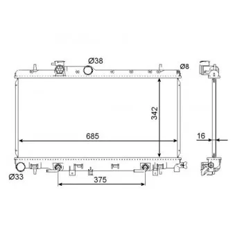 Radiateur, refroidissement du moteur NRF 58493