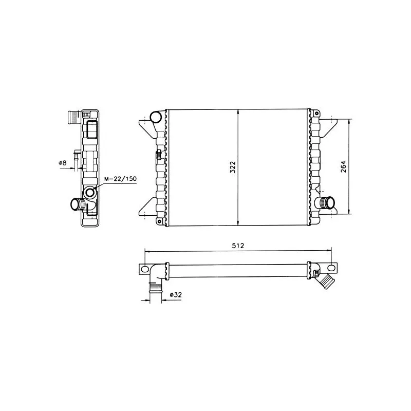 Radiateur, refroidissement du moteur NRF 58565