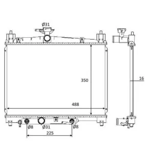 Radiateur, refroidissement du moteur NRF 58644