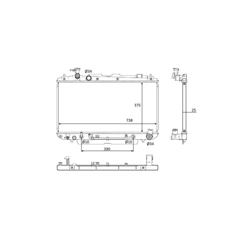 Radiateur, refroidissement du moteur NRF 58646