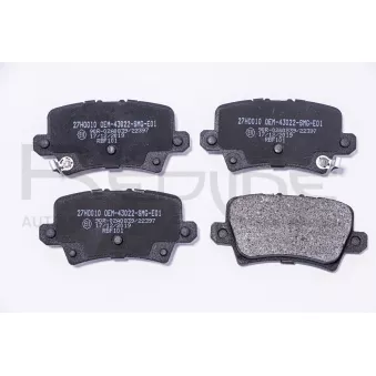 Jeu de 4 plaquettes de frein arrière RED-LINE 27HO010