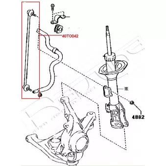 Entretoise/tige, stabilisateur RED-LINE 40TO042