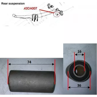 Coussinet de palier, ressort à lames RED-LINE 43DA007