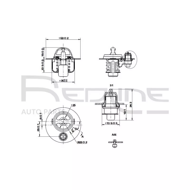 Thermostat d'eau RED-LINE 55KI003