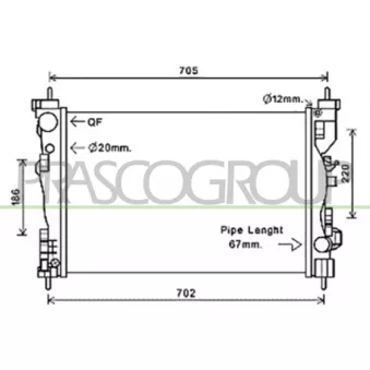 Radiateur, refroidissement du moteur PRASCO