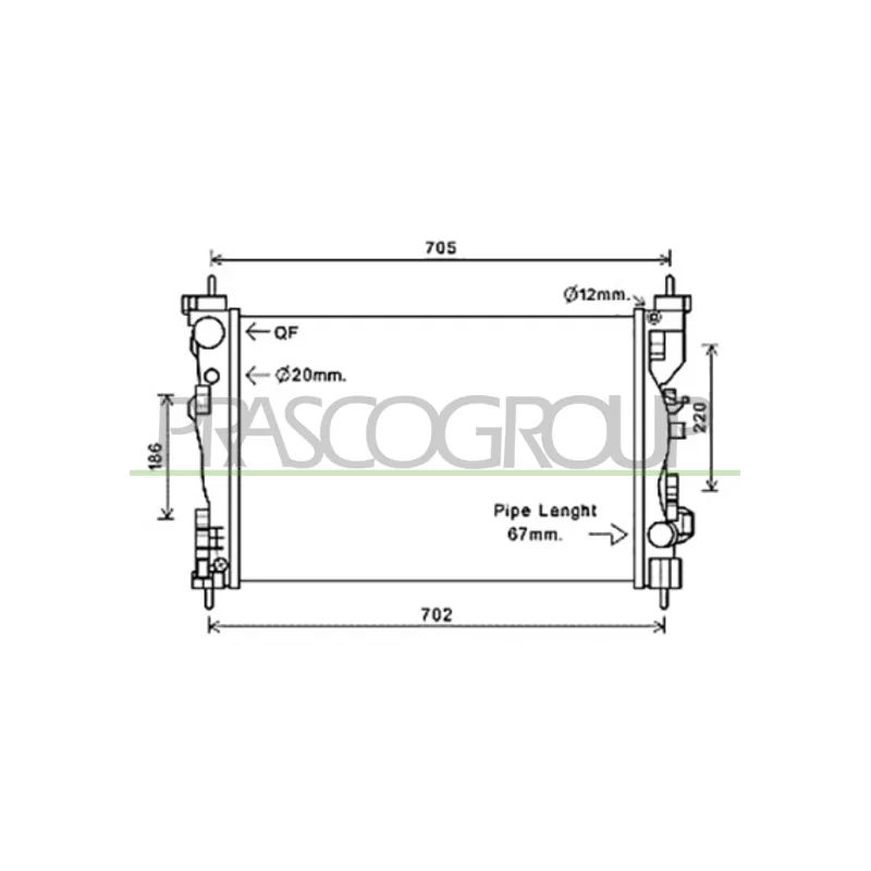 Radiateur, refroidissement du moteur PRASCO AA344R001
