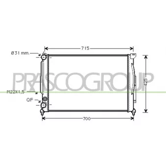 Radiateur, refroidissement du moteur PRASCO AD017R001
