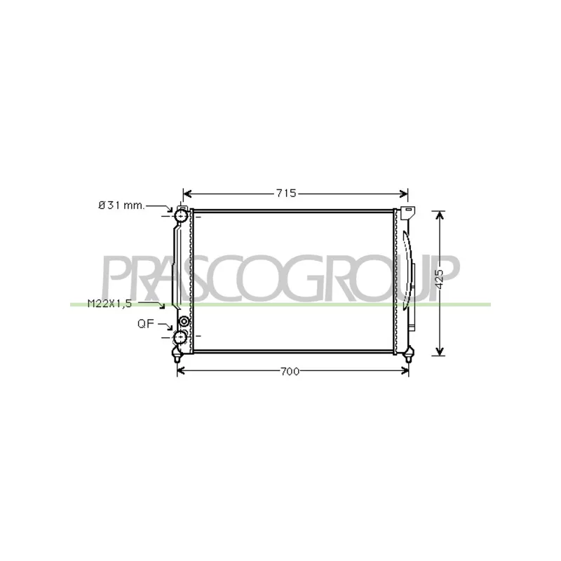 Radiateur, refroidissement du moteur PRASCO AD017R001