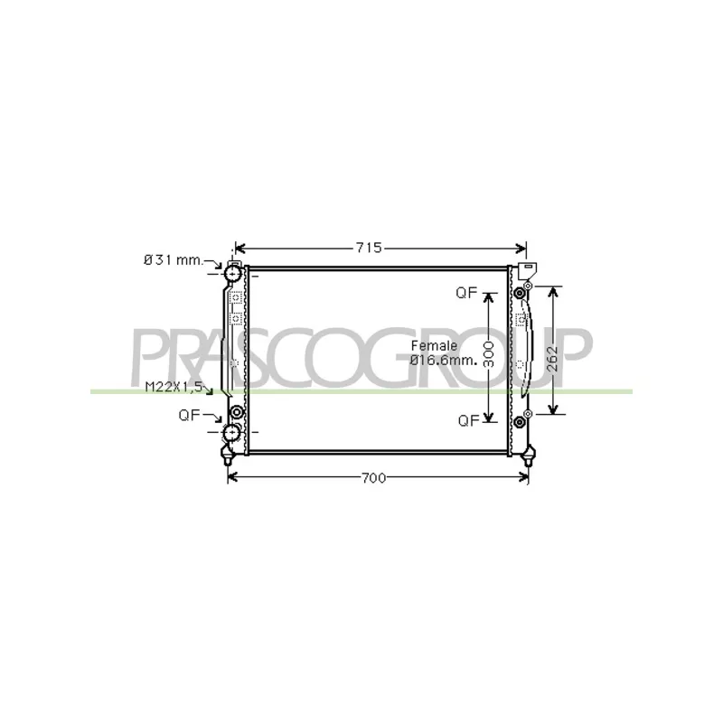 Radiateur, refroidissement du moteur PRASCO AD017R003