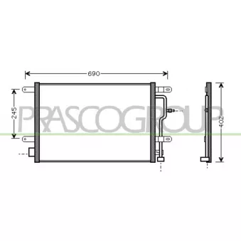 Condenseur, climatisation PRASCO AD020C002
