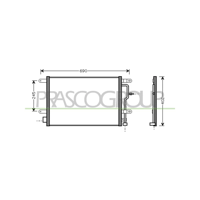 Condenseur, climatisation PRASCO AD020C002