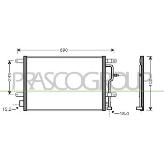 Condenseur, climatisation PRASCO AD020C003