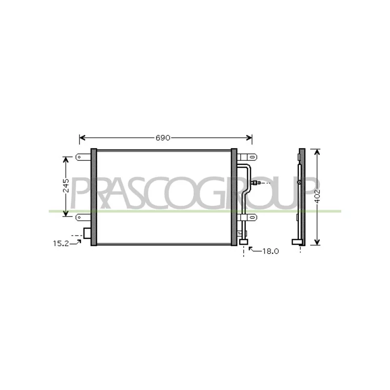 Condenseur, climatisation PRASCO AD020C003