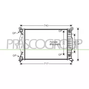 Radiateur, refroidissement du moteur PRASCO AD020R004
