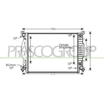 Radiateur, refroidissement du moteur PRASCO AD020R008