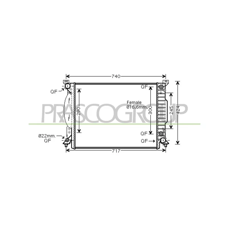 Radiateur, refroidissement du moteur PRASCO AD020R008