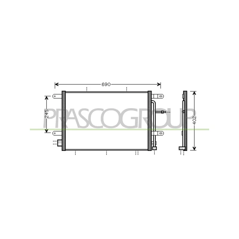 Condenseur, climatisation PRASCO AD022C002
