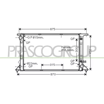 Radiateur, refroidissement du moteur PRASCO AD024R009
