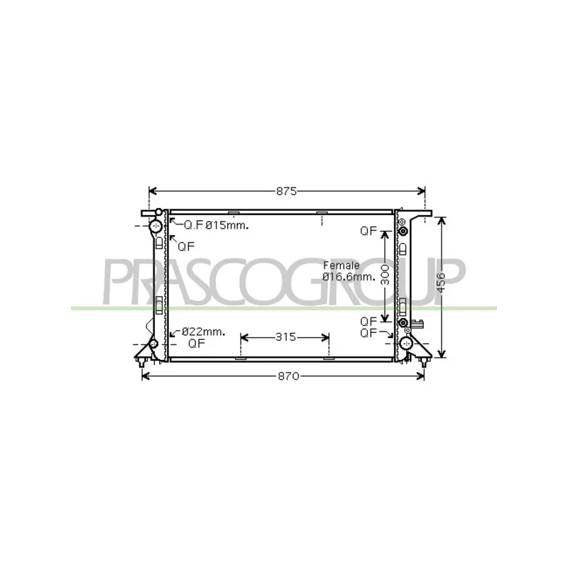 Radiateur, refroidissement du moteur PRASCO AD024R009