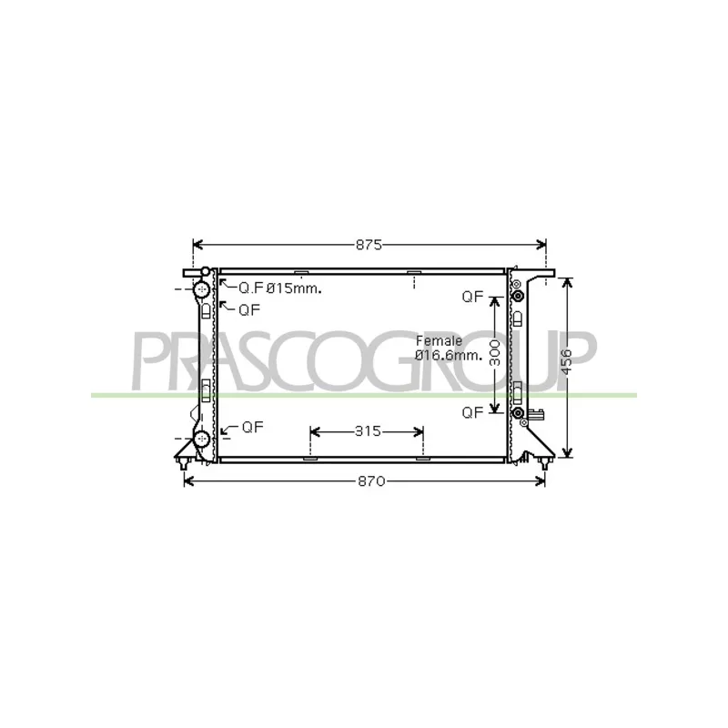 Radiateur, refroidissement du moteur PRASCO AD024R010
