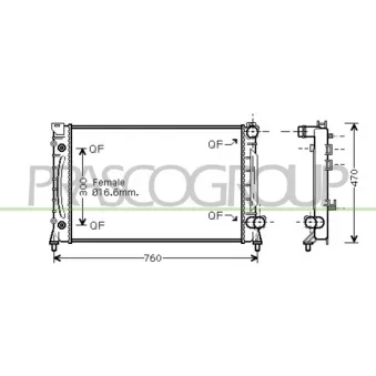 Radiateur, refroidissement du moteur PRASCO AD032R018