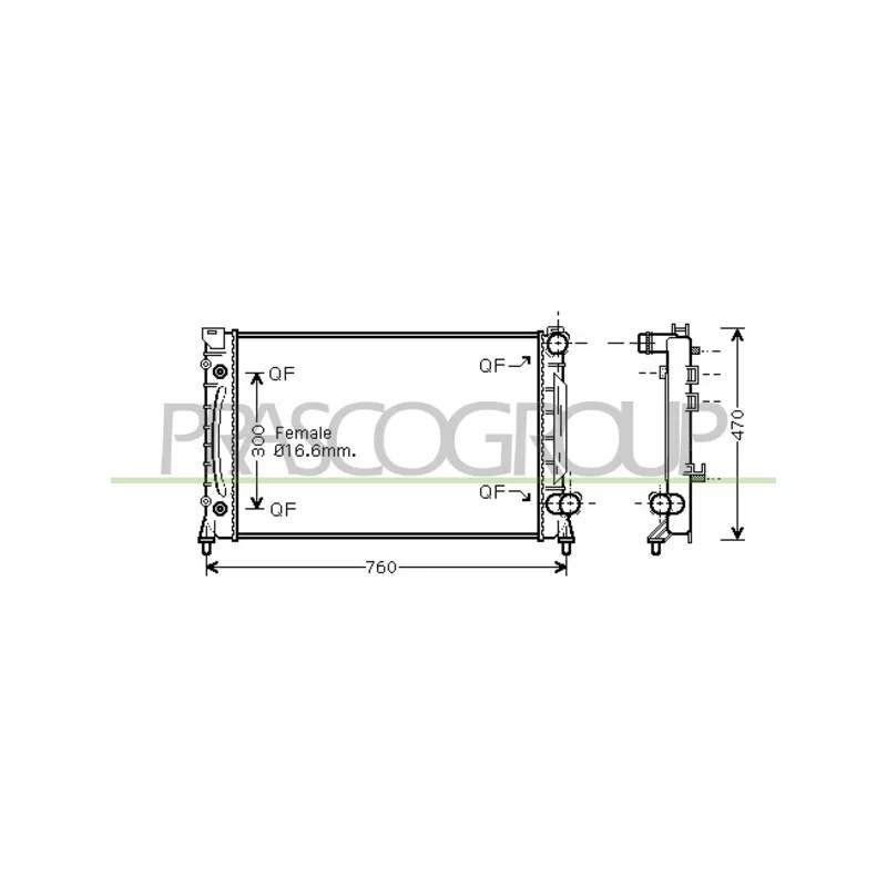 Radiateur, refroidissement du moteur PRASCO AD032R018